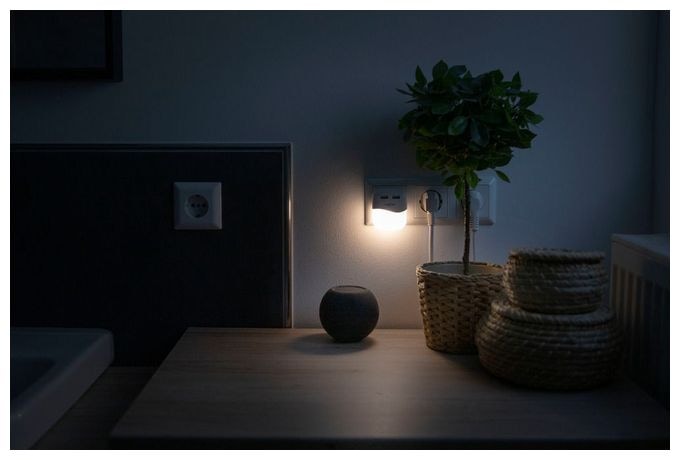 LED Warmweiß (3000K) Warmweiß AC, USB NL15AC + 2USB Sensor Nachtlicht 