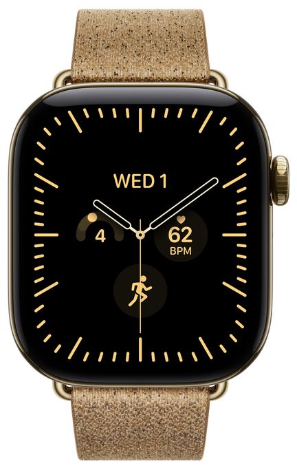 42 mm Armband mit Moderner Schließe Kamelbraun - Medium 