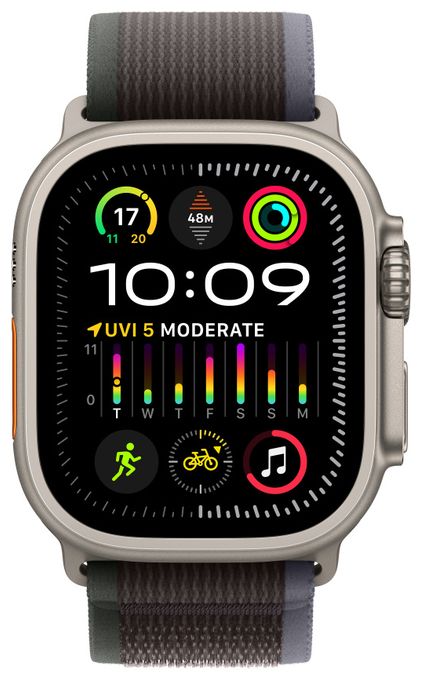 Armband M/L Apple Watch 44mm, 45mm, 49mm  MT623ZM/A (Schwarz, Blau) 