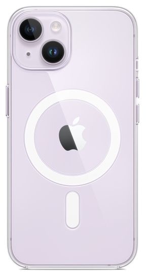 Cover für Apple iPhone 14  Silikon Case mit MagSafe (Transparent) 