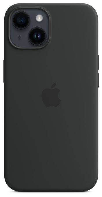Cover für Apple iPhone 14  Silikon Case mit MagSafe (Schwarz) 