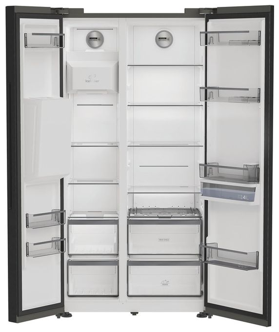 Side-by-Side Kühl-/ Gefrierkombination 375 l / 203 l 269 kWh NoFrost 1790 mm x 910 mm  SBSIWD90 (Schwarz) 