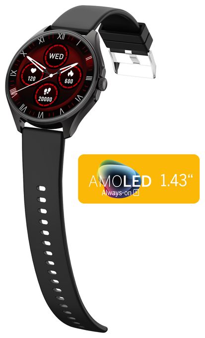 Smartwatch Rund IP67  402 (dunkel-metallic) 