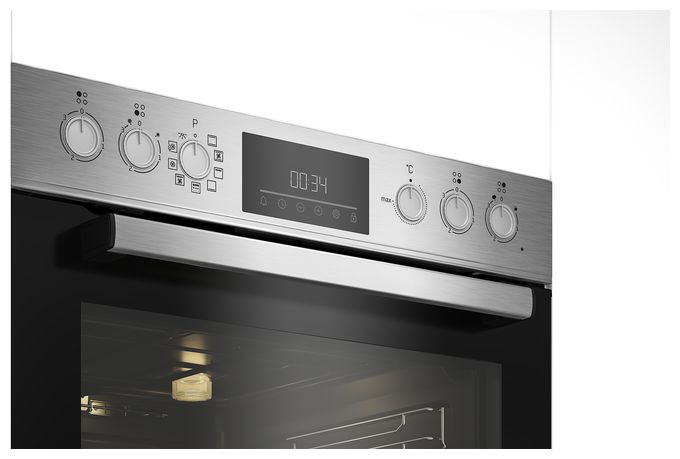 Herdset groß AutoClean SteamShine mit Glaskeramik Kochfeld BBUM12320XFP 