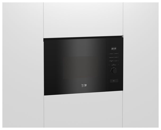 Einbau-Mikrowelle 800 W Größe: klein 5 Stufen Grill (Schwarz) BMGB20212B 