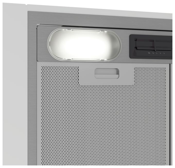 Abluft/Umluft Dunstabzugshaube/Esse Einbau 524 mm (Silber) HNU51311SH 