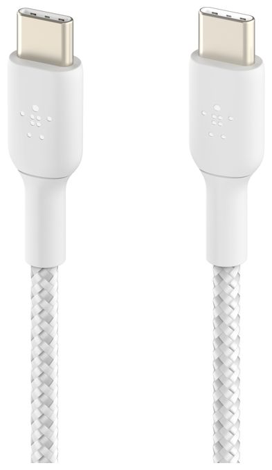 0,48 Gbit/s Stecker Rundkabel USB C auf USB C bis 60 W 1 m  BoostCharge (Weiß) 