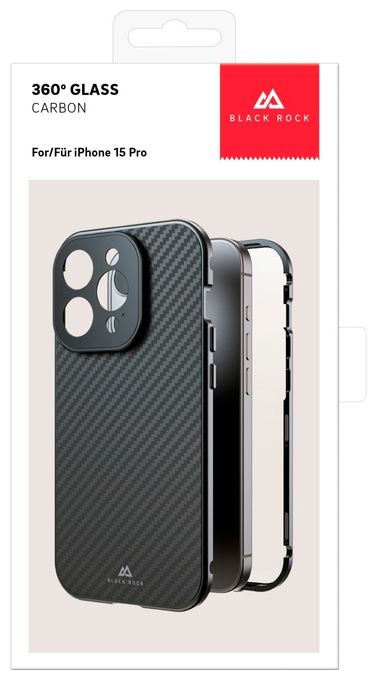 Rückseiten-/Bildschirmschutz Karbon, Faser, Metall, Gehärtetes Glas 9H für  Apple iPhone 15 Pro Kratzresistent 221268 