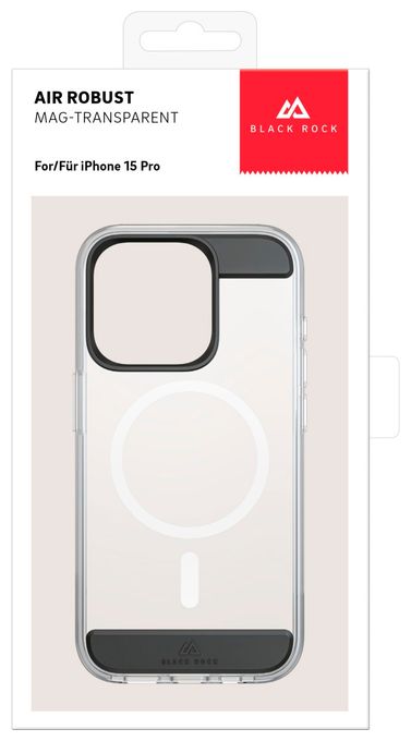 Cover für Apple iPhone 15 Pro (Schwarz, Transparent) Mag Air Protection Case 