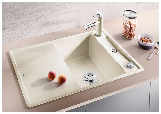 Silgranit 2 Becken  AXIA III 45 S Einbauspüle für 45 cm Unterschrank (Weiß) 