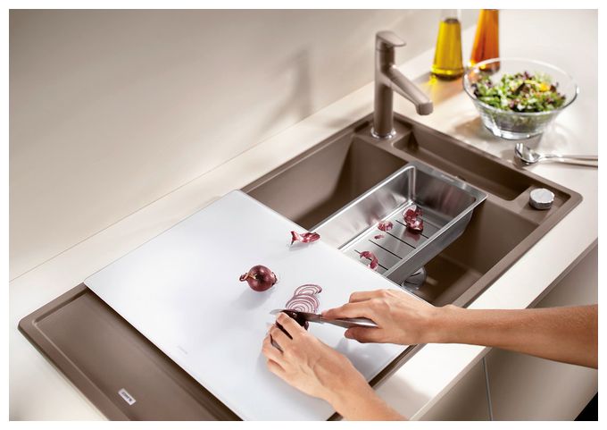 Silgranit 2 Becken  AXIA III 5 S Einbauspüle für 50 cm Unterschrank (Grau) 