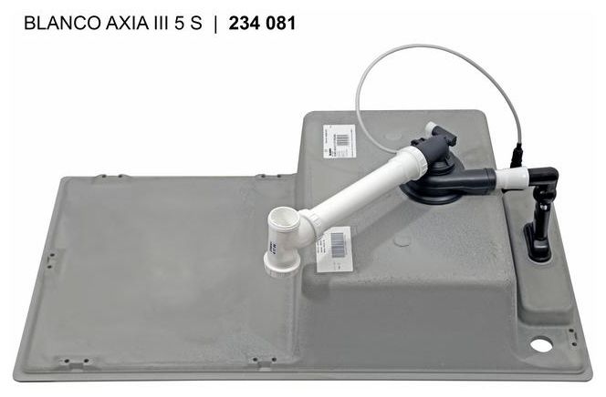 Silgranit 2 Becken  AXIA III 5 S mit Ablauffernbedienung Einbauspüle für 50 cm Unterschrank (Weiß) 