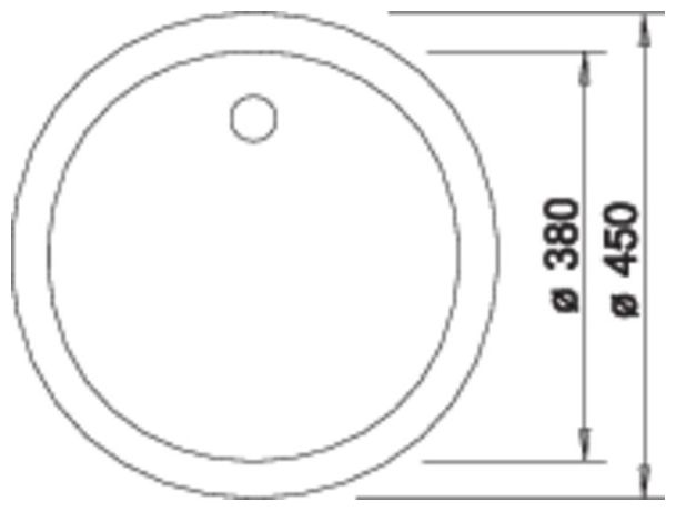 BLANCORONDO, SILGRANIT, schwarz, ohne Ablauffernbedienung, keine Beckenlage, 450 mm Untermaß 
