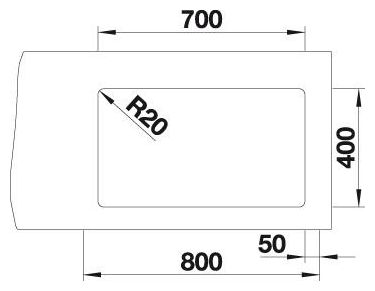 Silgranit 1 Becken  ETAGON 700-U Unterbauspüle für 80 cm Unterschrank (Braun) 