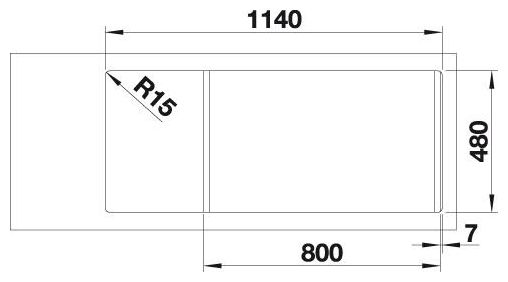 Edelstahl 2 Becken  LEMIS 8 S-IF Flächenbündige Spüle für 80 cm Unterschrank (Edelstahl) 