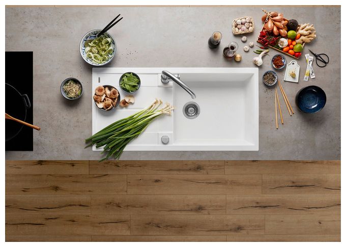 Silgranit 1 Becken  METRA XL 6 S Einbauspüle für 60 cm Unterschrank (Weiß) 