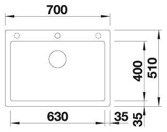 Silgranit 1 Becken  PLEON 8 Einbauspüle für 80 cm Unterschrank (Schwarz) 