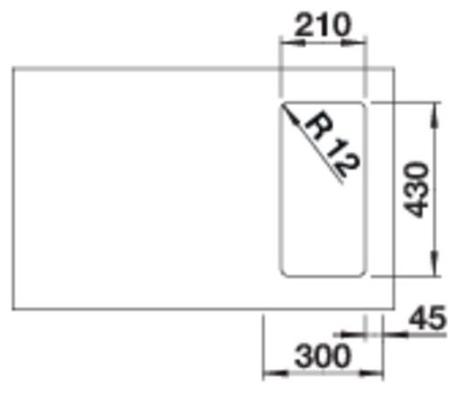 SOLIS 180-IF, Edelstahl Bürstfinish, ohne Ablauffernbedienung, ohne Zubehör, keine Beckenlage, 300 mm Untermaß 