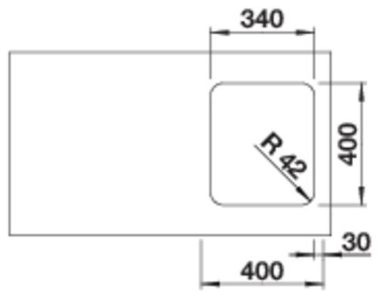 SOLIS 340-U, Edelstahl Bürstfinish, ohne Ablauffernbedienung, ohne Zubehör, keine Beckenlage, 400 mm Untermaß 