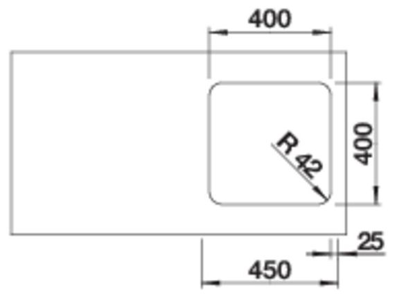 SOLIS 400-U, Edelstahl Bürstfinish, ohne Ablauffernbedienung, ohne Zubehör, keine Beckenlage, 450 mm Untermaß 