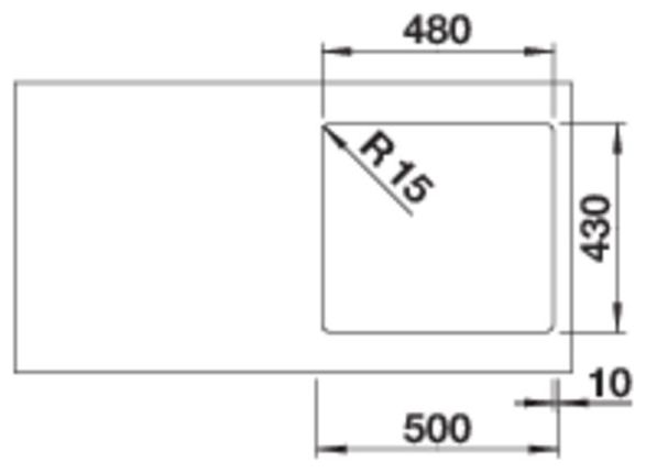 SOLIS 450-IF, Edelstahl Bürstfinish, ohne Ablauffernbedienung, ohne Zubehör, keine Beckenlage, 500 mm Untermaß 