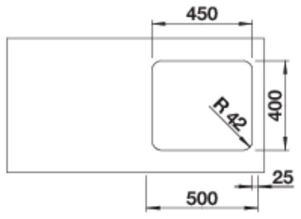 Edelstahl 1 Becken  SOLIS 450-U Unterbauspüle für 50 cm Unterschrank (Edelstahl) 