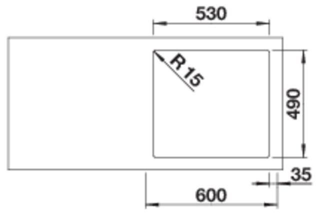 SOLIS 500-IF/A, Edelstahl Bürstfinish, mit Ablauffernbedienung, ohne Zubehör, keine Beckenlage, 600 mm Untermaß 