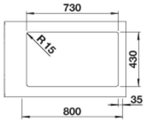 Edelstahl 1 Becken  SOLIS 700-IF Flächenbündige Spüle für 80 cm Unterschrank (Edelstahl) 