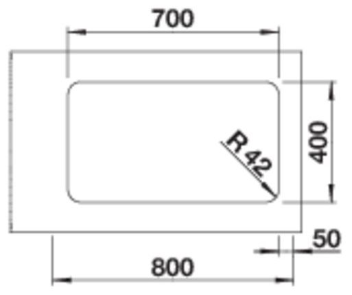 SOLIS 700-U, Edelstahl Bürstfinish, ohne Ablauffernbedienung, ohne Zubehör, keine Beckenlage, 800 mm Untermaß 