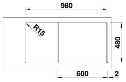 Silgranit 1 Becken  SONA XL 6 S Einbauspüle für 60 cm Unterschrank (Schwarz) 