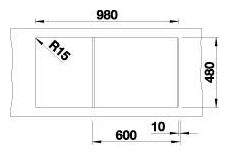 Silgranit 1 Becken  ZIA XL 6 S Einbauspüle für 60 cm Unterschrank (Weiß) 