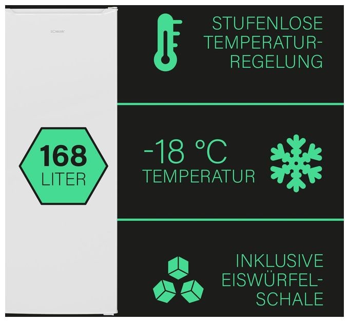168 l Gefrierschrank 190 kWh Jahr NoFrost  GS7340 (Weiß) 