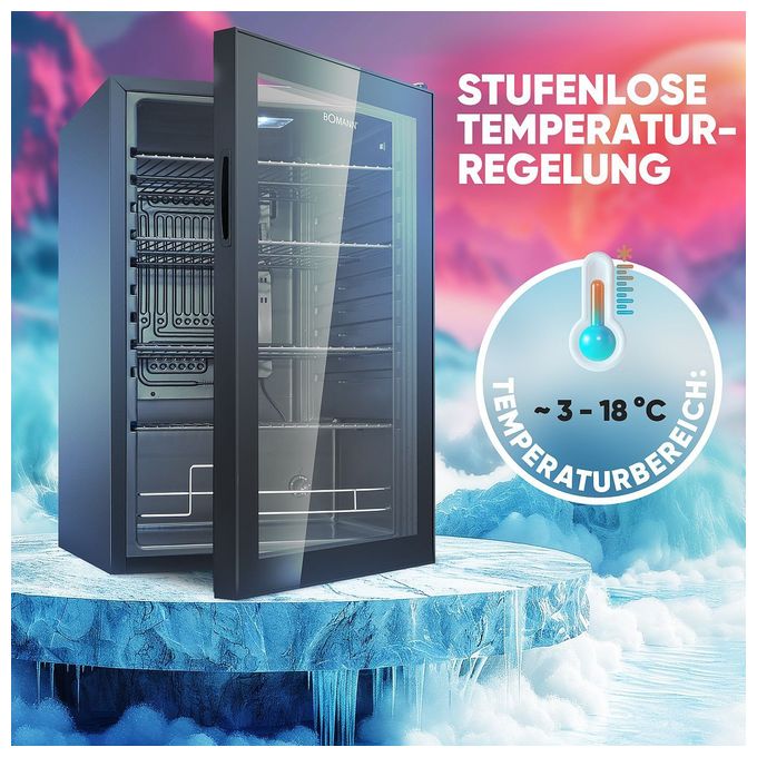 115 l / 115 l Tischkühlschrank EEK: E 66 kWh Jahr  KSG7290 (Schwarz) 