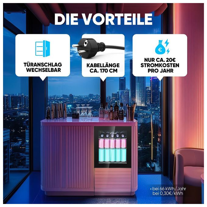 46 l / 46 l Tischkühlschrank EEK: E 66 kWh Jahr  KSG7291 (Schwarz) 