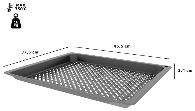 HEZ629070 Air Fry & Grillblech 34 x 455 x 375 mm spülmaschinengeeignet 