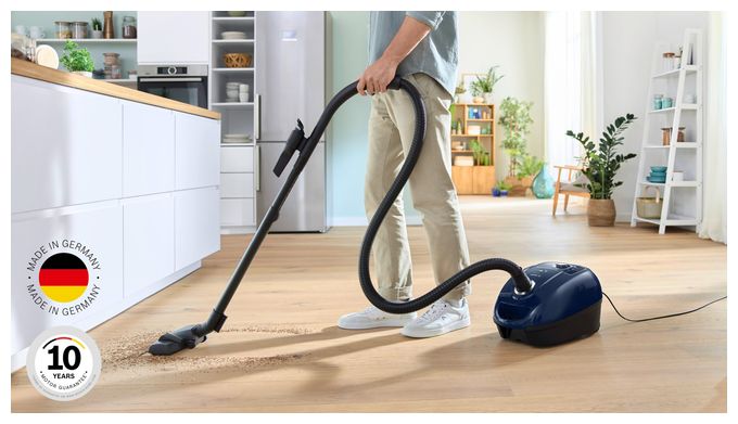 Bodenstaubsauger mit Staubbeutel 600 W PureAir  Serie 4 BGD38BU2 (Blau) 
