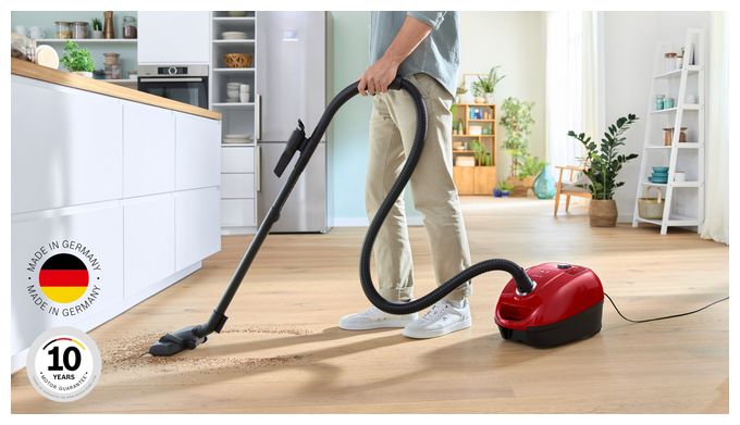 Bodenstaubsauger mit Staubbeutel 600 W Micro  Serie 4 BGD38RD1H (Rot) 