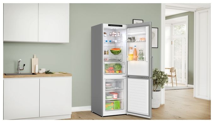 218 l / 103 l Kühl-Gefrierkombi freistehend NoFrost 159 kWh Jahr  Serie 4 KGN36VICT (Edelstahl) 