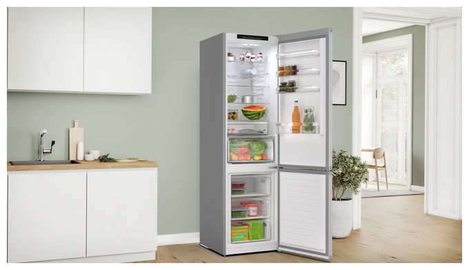 260 l / 103 l Kühl-Gefrierkombi freistehend NoFrost 112 kWh Jahr  Serie 4 KGN392LAG (Metallisch) 