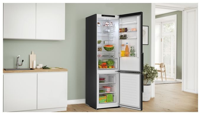 260 l / 103 l Kühl-Gefrierkombi freistehend NoFrost 104 kWh Jahr  Serie 4 KGN39VXAT (Schwarz) 