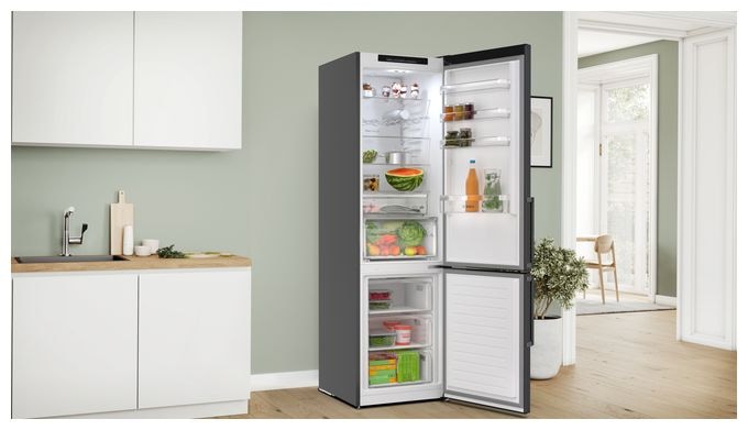260 l / 103 l Kühl-Gefrierkombi freistehend NoFrost 112 kWh Jahr  Serie 4 KGN39VXAU (Schwarz) 
