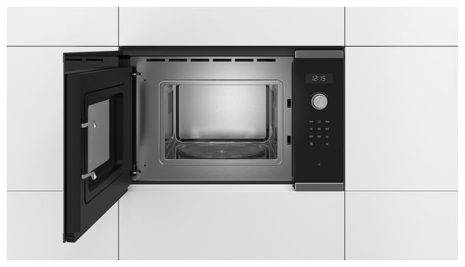 Einbau-Mikrowelle 800 W Größe: klein 5 Stufen (Schwarz, Edelstahl) Serie 6 BFL524MS0 