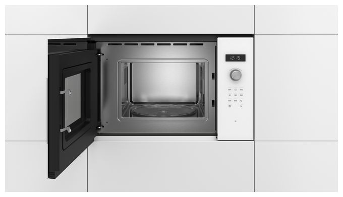 Einbau-Mikrowelle 800 W Größe: klein 5 Stufen (Weiß) Serie 6 BFL524MW0 