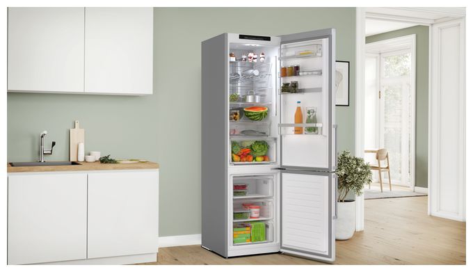 260 l / 103 l Kühl-Gefrierkombi freistehend NoFrost 112 kWh Jahr  Serie 6 KGN39AIAU (Edelstahl) 