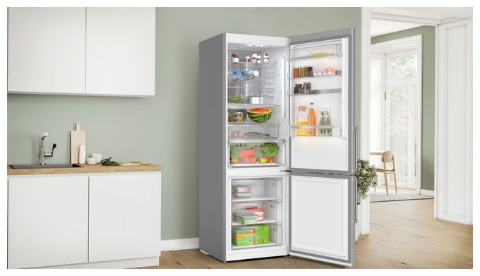 311 l / 129 l Kühl-Gefrierkombi freistehend NoFrost 142 kWh Jahr  Serie 6 KGN49AIBT (Edelstahl) 