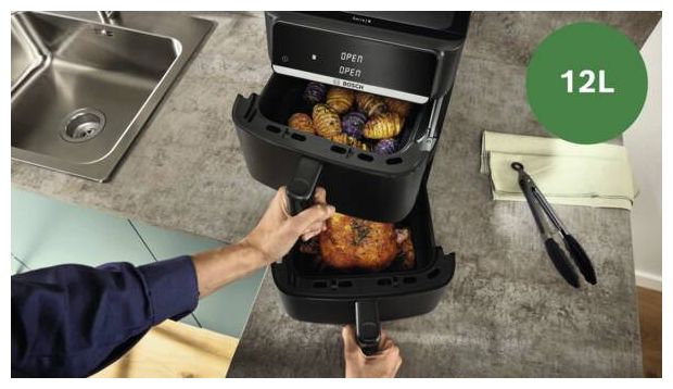 Doppel Heißluftfritteuse 12 l 2800 W  Serie 6 MAFD661B7 (Schwarz) 