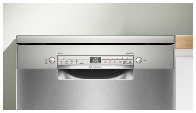 60 cm Geschirrspüler freistehend leise 14 Maßgedecke aquaStop Funktion Wärmetauscher (Edelstahl) Serie 2 SMS2HVI06E 