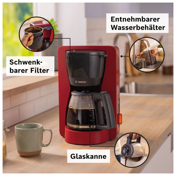 15 Tassen Filterkaffeemaschine 1,4 l  TKA3M134 MyMoment (Rot) 