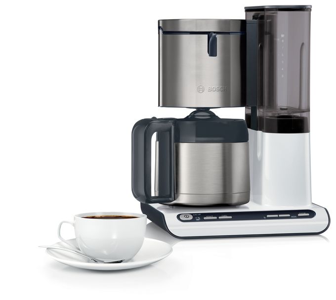 8 Tassen Thermo Filterkaffeemaschine 1,1 l  TKA8A681 Styline (Edelstahl, Weiß) 