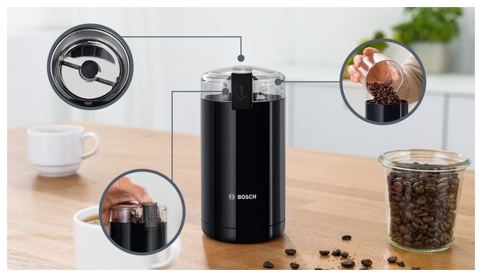 Kaffeemühle für 75 g 180 W  TSM6A013B (Schwarz) 